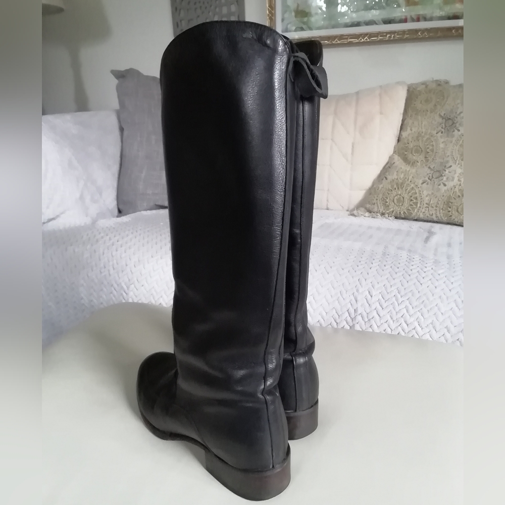 Black Leather Riding Boot - Picture 2 of 6